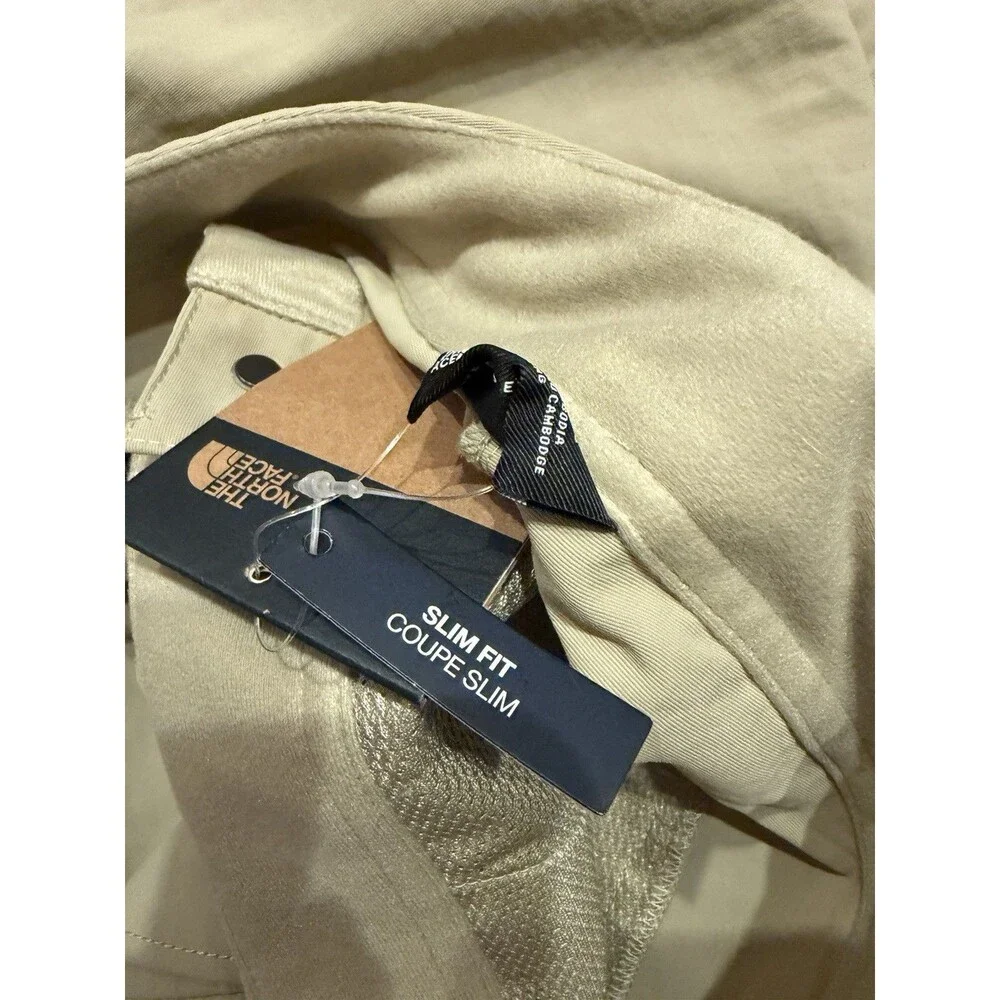 North Face Pants Men 36x34 Paramount Trail Convertible Belted Beige Slim Fit NEW